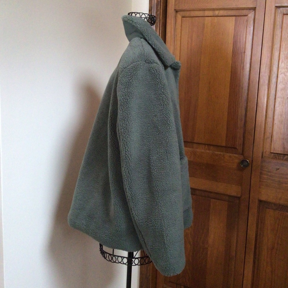 Rebecca Minkoff Sage Green Teddy Jacket, Size Large, New With Tags - Picture 3 of 11